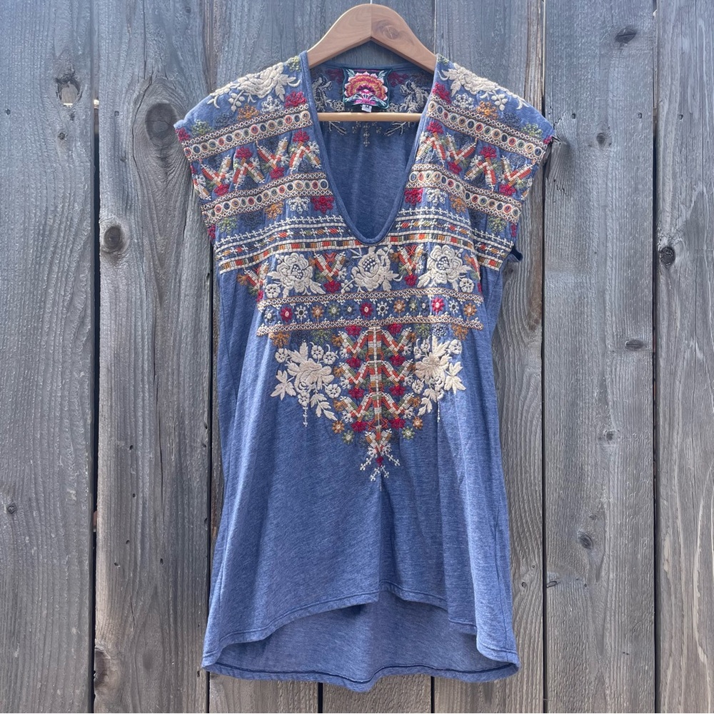 Johnny Was Embroidered Tee